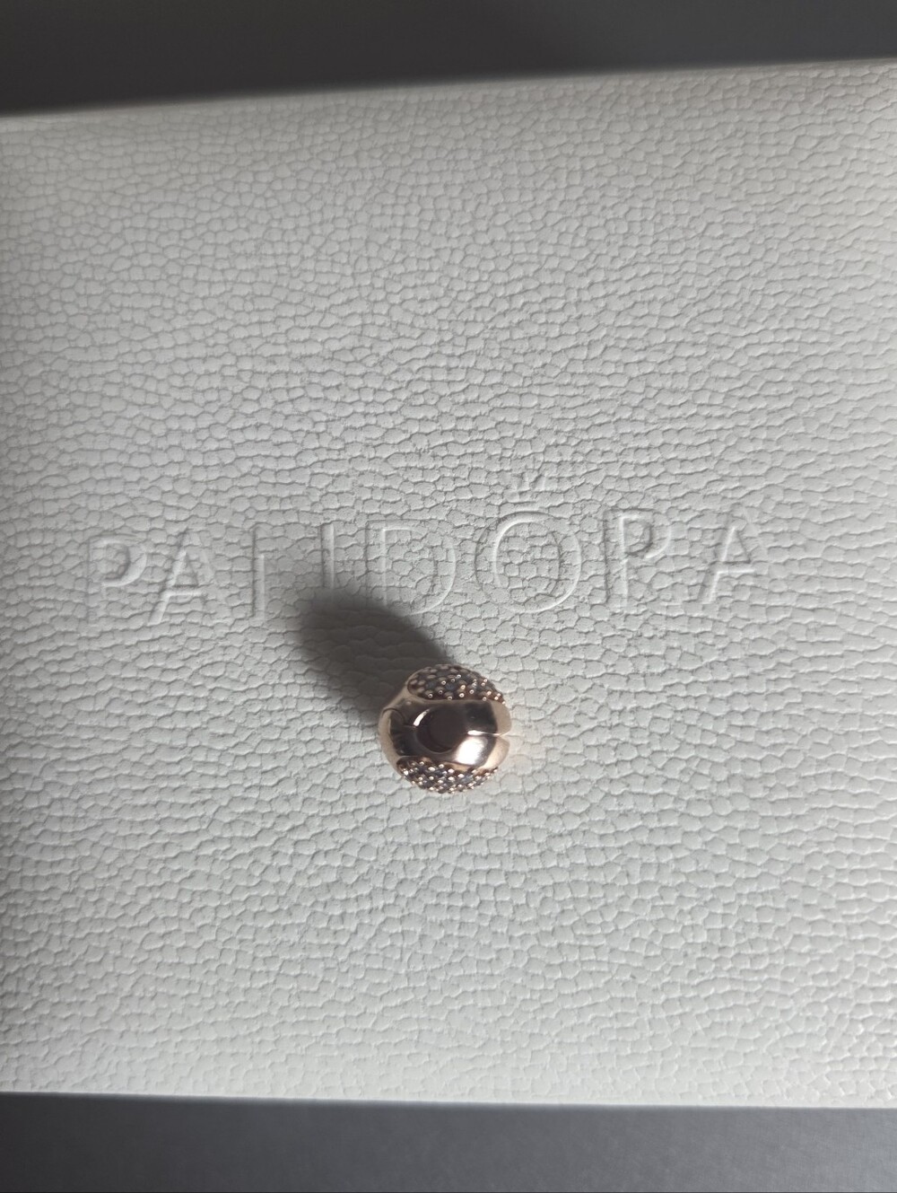 Pandora Rose Gold Pavé Spacer Charm with Sparkle